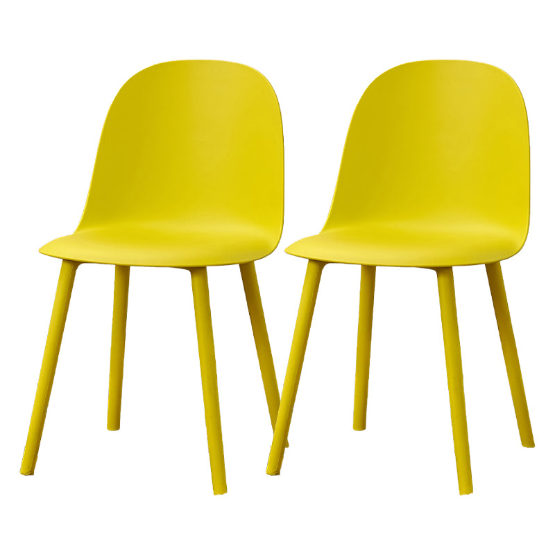 Contemporary Plastic Side Chair Solid Back Kitchen Dining Room Chair