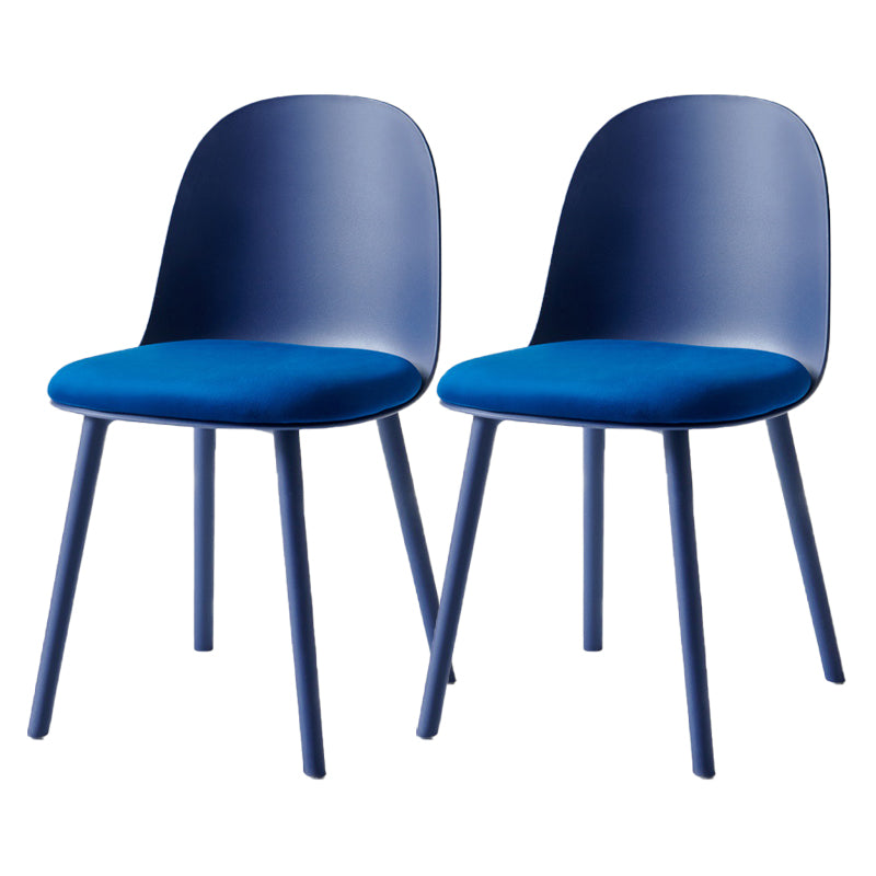 Contemporary Plastic Side Chair Solid Back Kitchen Dining Room Chair