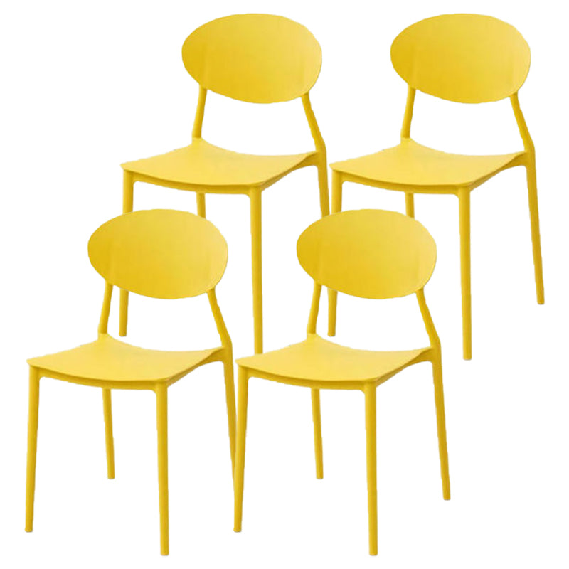 Contemporary Stackable Side Chair Plastic Open Back Dining Chair