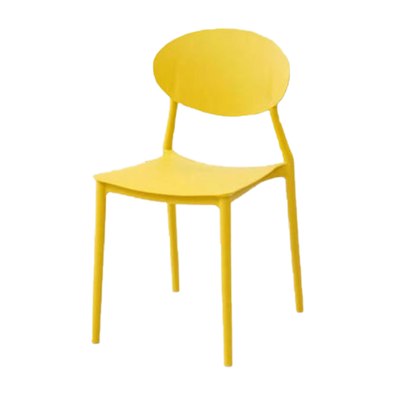 Contemporary Stackable Side Chair Plastic Open Back Dining Chair