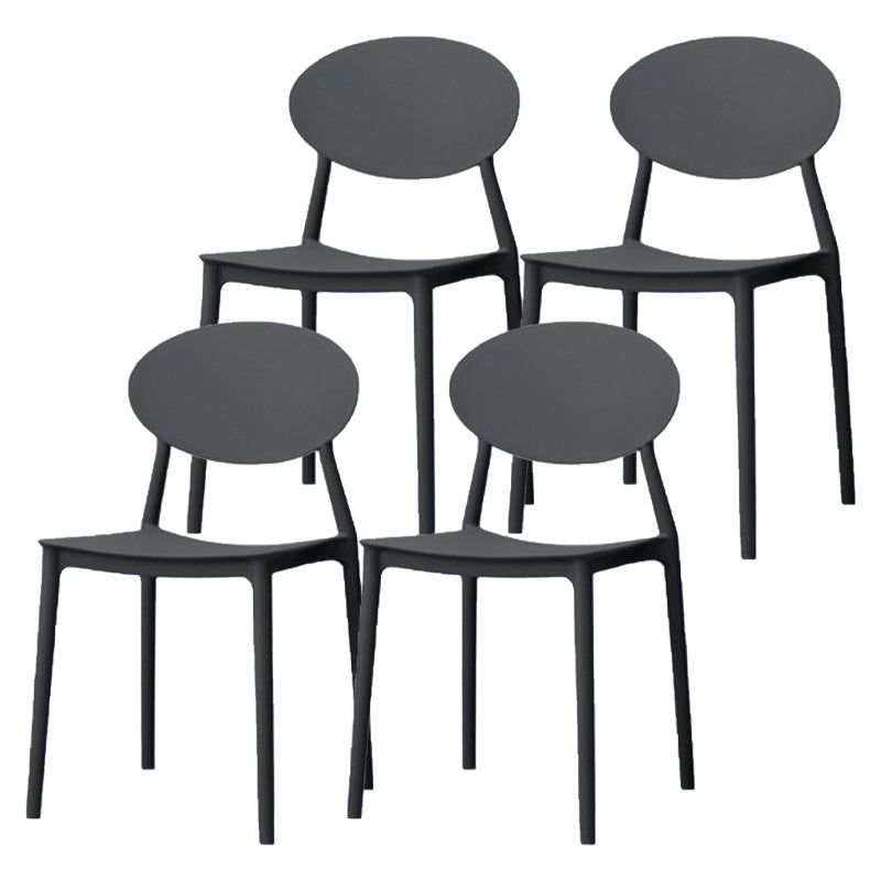 Contemporary Stackable Side Chair Plastic Open Back Dining Chair