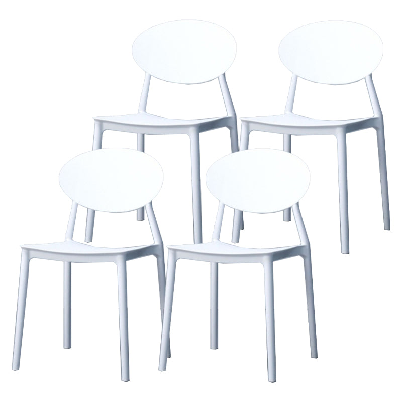 Contemporary Stackable Side Chair Plastic Open Back Dining Chair