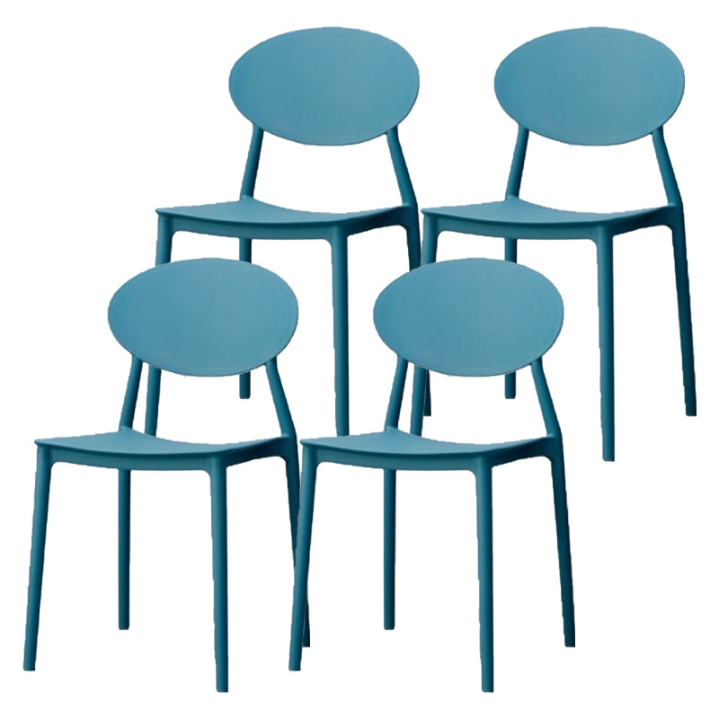 Contemporary Stackable Side Chair Plastic Open Back Dining Chair