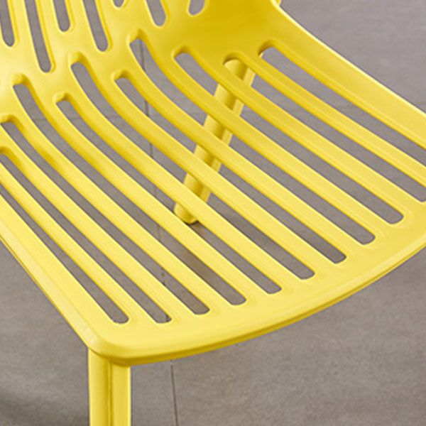Contemporary Plastic Side Chair Slat Back Kitchen Dining Room Chair