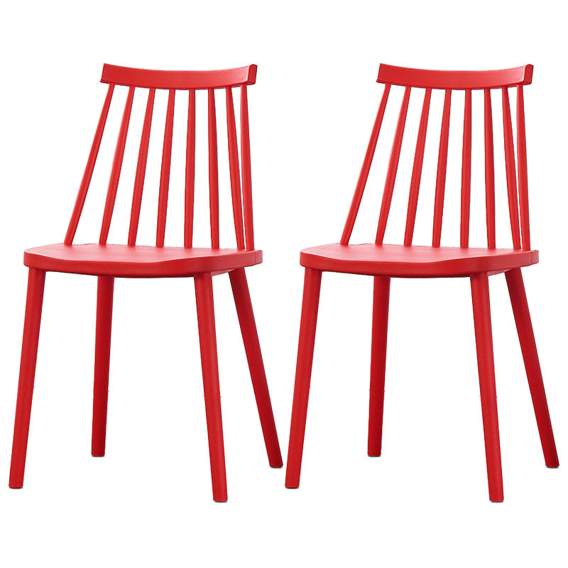 Plastic Contemporary Side Chair Slat Back Kitchen Dining Room Chair