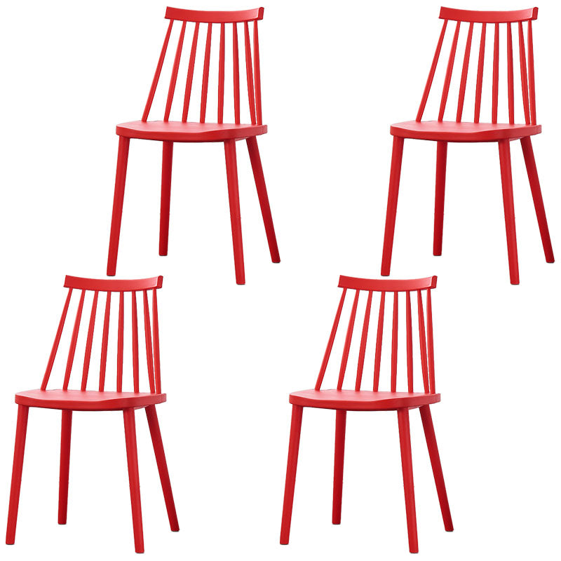 Plastic Contemporary Side Chair Slat Back Kitchen Dining Room Chair