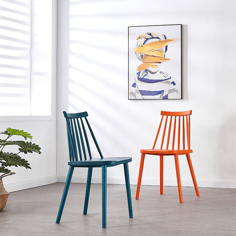 Plastic Contemporary Side Chair Slat Back Kitchen Dining Room Chair