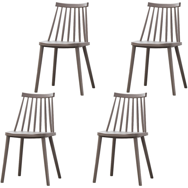 Plastic Contemporary Side Chair Slat Back Kitchen Dining Room Chair