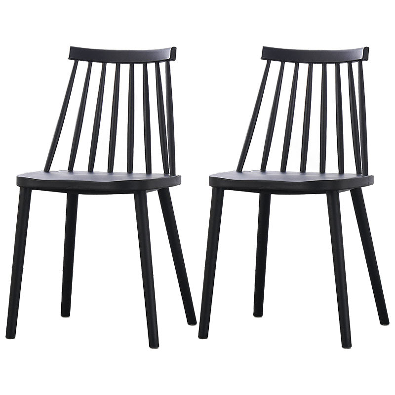 Plastic Contemporary Side Chair Slat Back Kitchen Dining Room Chair