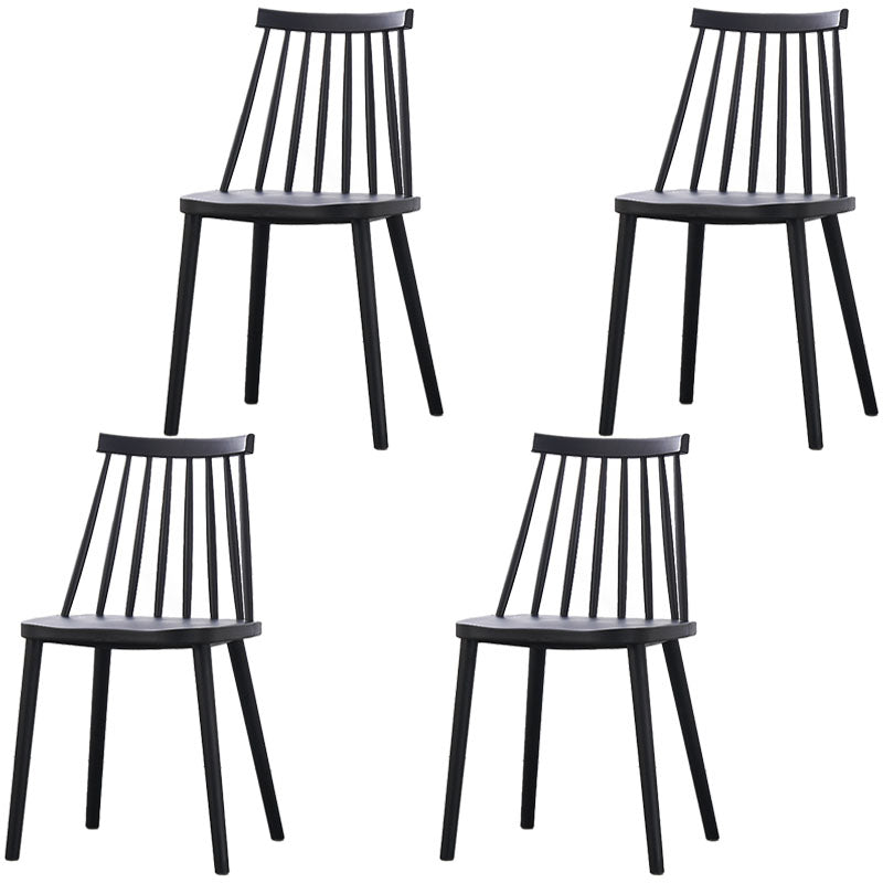 Plastic Contemporary Side Chair Slat Back Kitchen Dining Room Chair