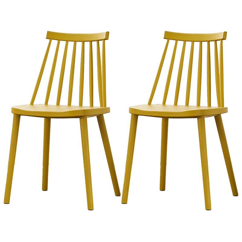 Plastic Contemporary Side Chair Slat Back Kitchen Dining Room Chair
