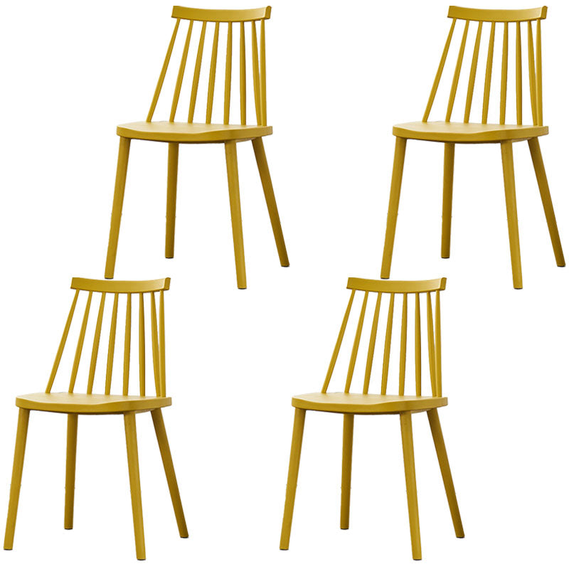 Plastic Contemporary Side Chair Slat Back Kitchen Dining Room Chair