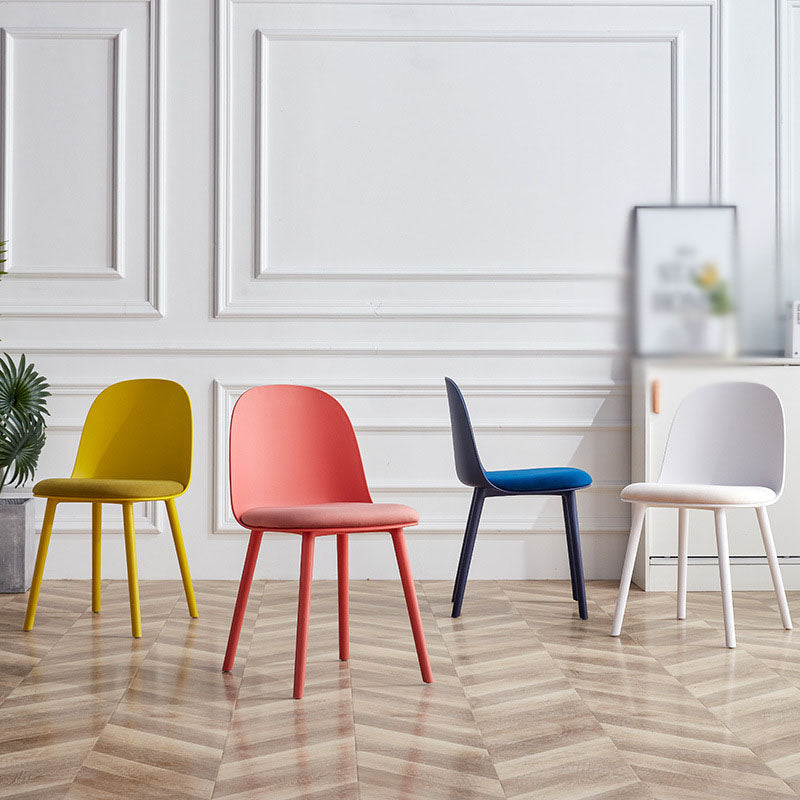 Upholstered Dining Chair Glam Style Plastic Side Chair for Dining Room