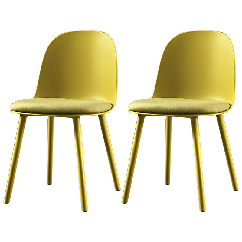 Upholstered Dining Chair Glam Style Plastic Side Chair for Dining Room