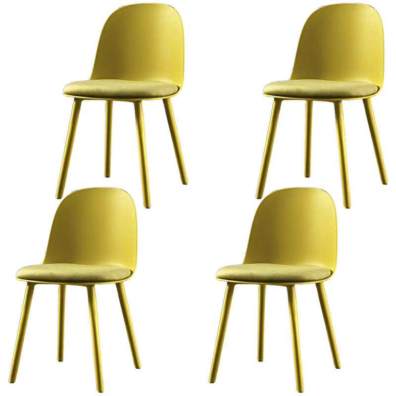 Upholstered Dining Chair Glam Style Plastic Side Chair for Dining Room