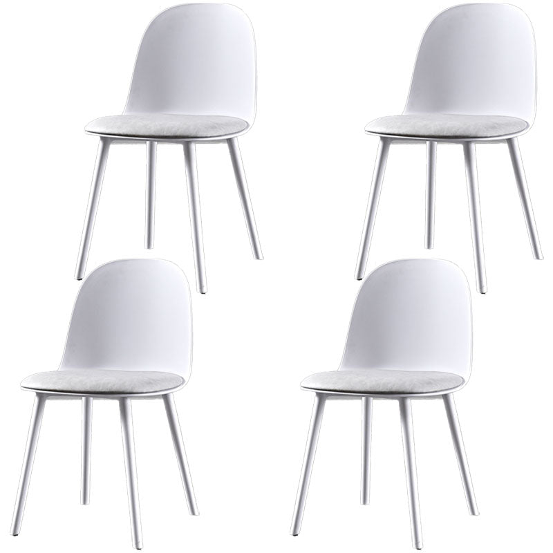 Upholstered Dining Chair Glam Style Plastic Side Chair for Dining Room