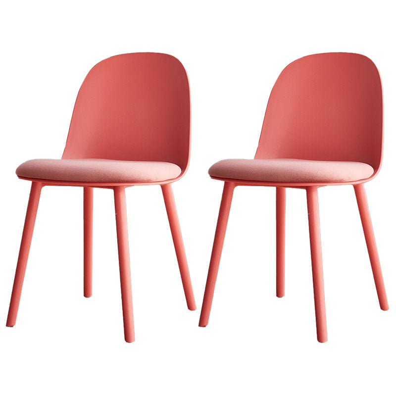 Upholstered Dining Chair Glam Style Plastic Side Chair for Dining Room