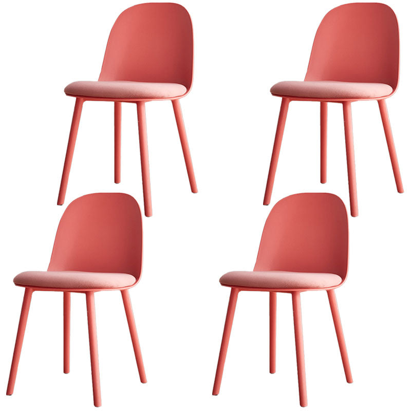 Upholstered Dining Chair Glam Style Plastic Side Chair for Dining Room