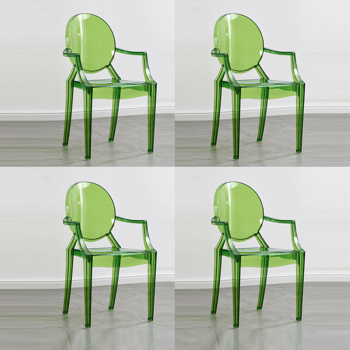 Modern Style Dining Armchair Plastic King Louis Back Arm Chair