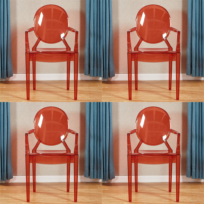 Modern Style Dining Armchair Plastic King Louis Back Arm Chair