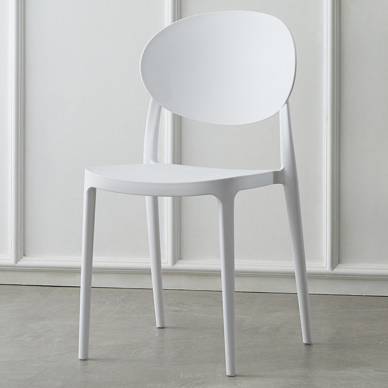 Contemporary Plastic Side Chair Open Back Kitchen Dining Room Chair