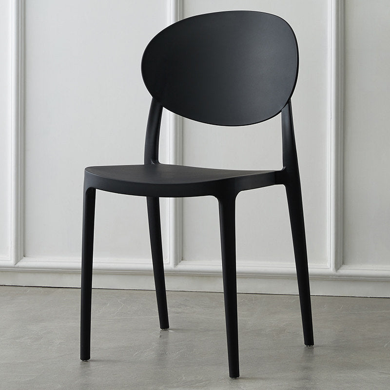 Contemporary Plastic Side Chair Open Back Kitchen Dining Room Chair