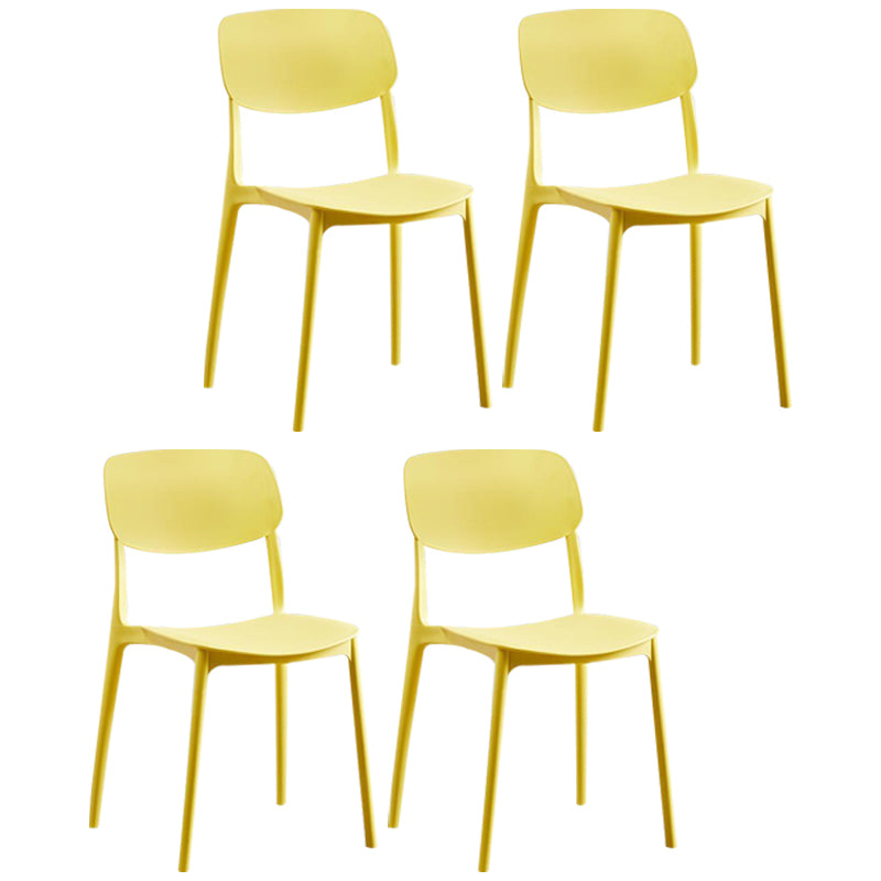 Contemporary Plastic Armless Chair Open Back Kitchen Dining Room Chair