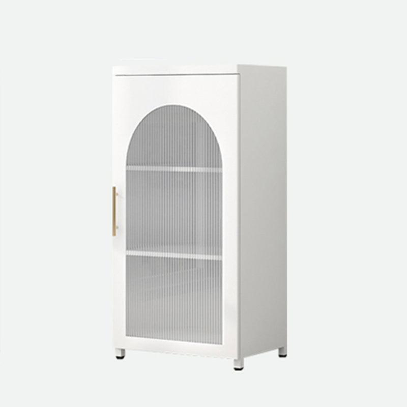 Contemporary Metal Standard Bookcase Closed Back Vertical Bookcase with Glass Door