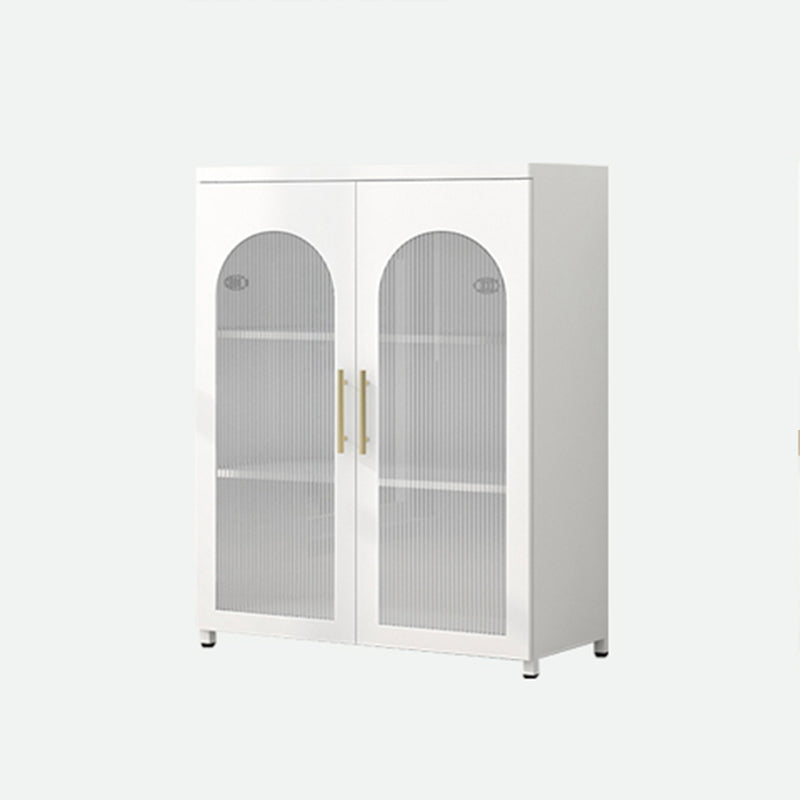 Contemporary Metal Standard Bookcase Closed Back Vertical Bookcase with Glass Door