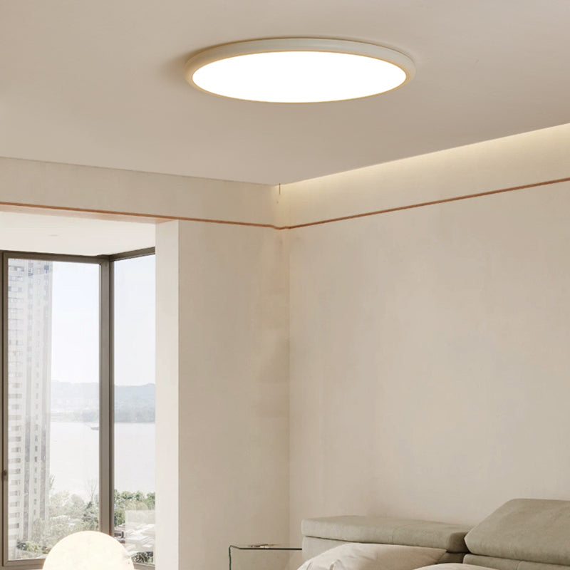 Modern Style Geometry Shape Ceiling Fixture Metal One Light Ceiling Mounted Light in White