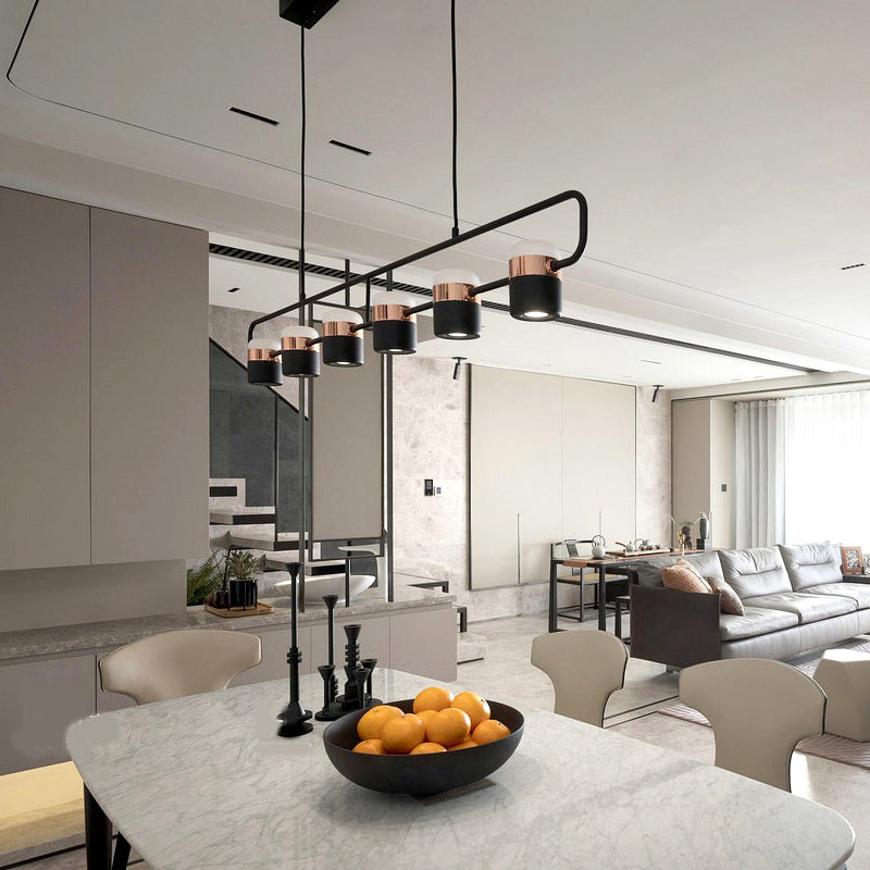 Contemporary Style Cylinder Island Light Fixtures Metal Pendant Light Fixtures