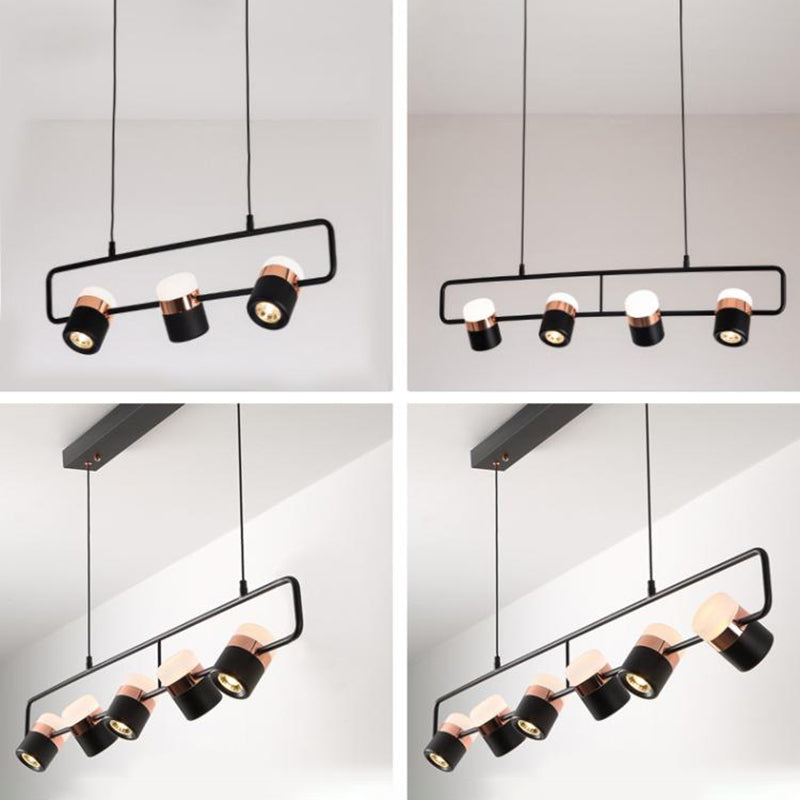 Contemporary Style Cylinder Island Light Fixtures Metal Pendant Light Fixtures