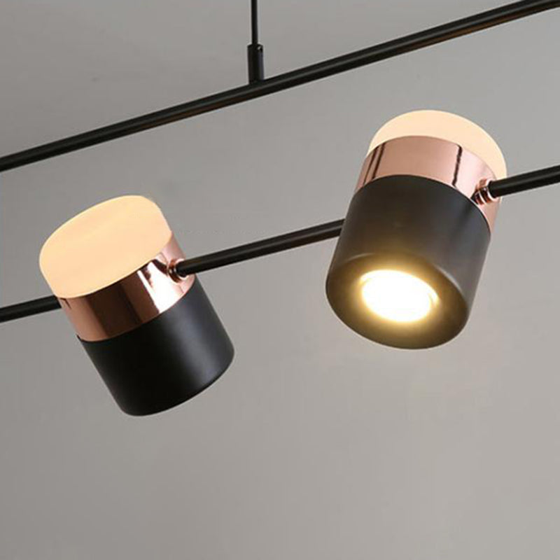 Contemporary Style Cylinder Island Light Fixtures Metal Pendant Light Fixtures