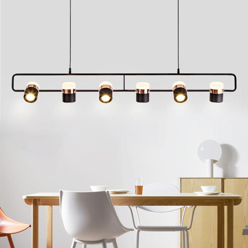 Contemporary Style Cylinder Island Light Fixtures Metal Pendant Light Fixtures