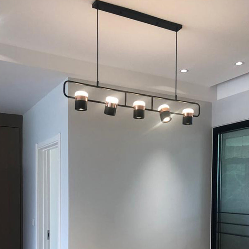 Contemporary Style Cylinder Island Light Fixtures Metal Pendant Light Fixtures