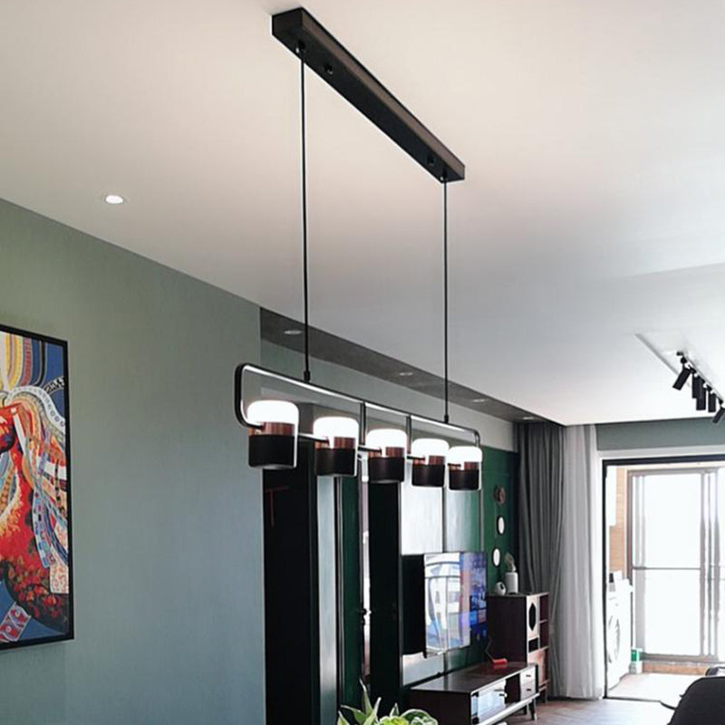 Contemporary Style Cylinder Island Light Fixtures Metal Pendant Light Fixtures