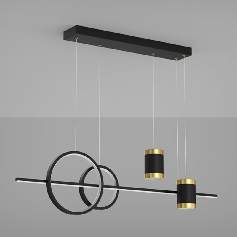 Contemporary Style Linear Island Lighting Ideas Metal 5- Light Island Pendant Lights
