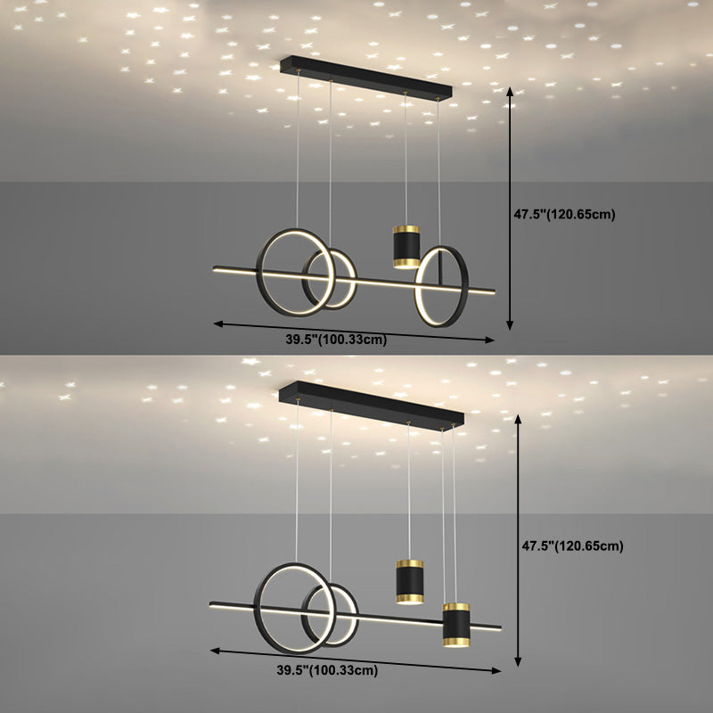 Contemporary Style Linear Island Lighting Ideas Metal 5- Light Island Pendant Lights