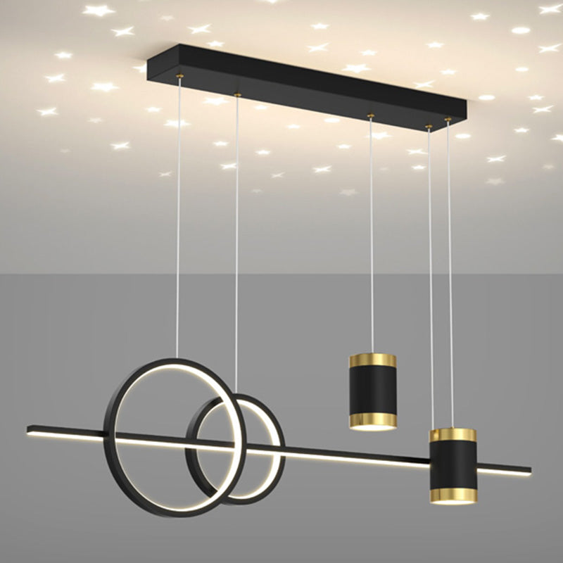 Contemporary Style Linear Island Lighting Ideas Metal 5- Light Island Pendant Lights
