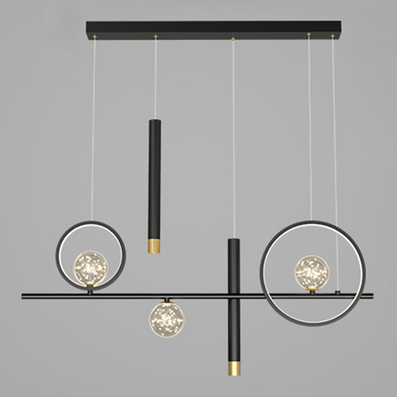 Contemporary Style Geometry Island Lighting Ideas Metal 7- Light Island Pendant Lights