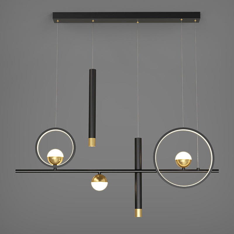 Contemporary Style Geometry Island Lighting Ideas Metal 7- Light Island Pendant Lights