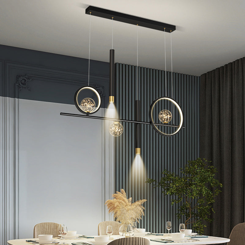 Contemporary Style Geometry Island Lighting Ideas Metal 7- Light Island Pendant Lights