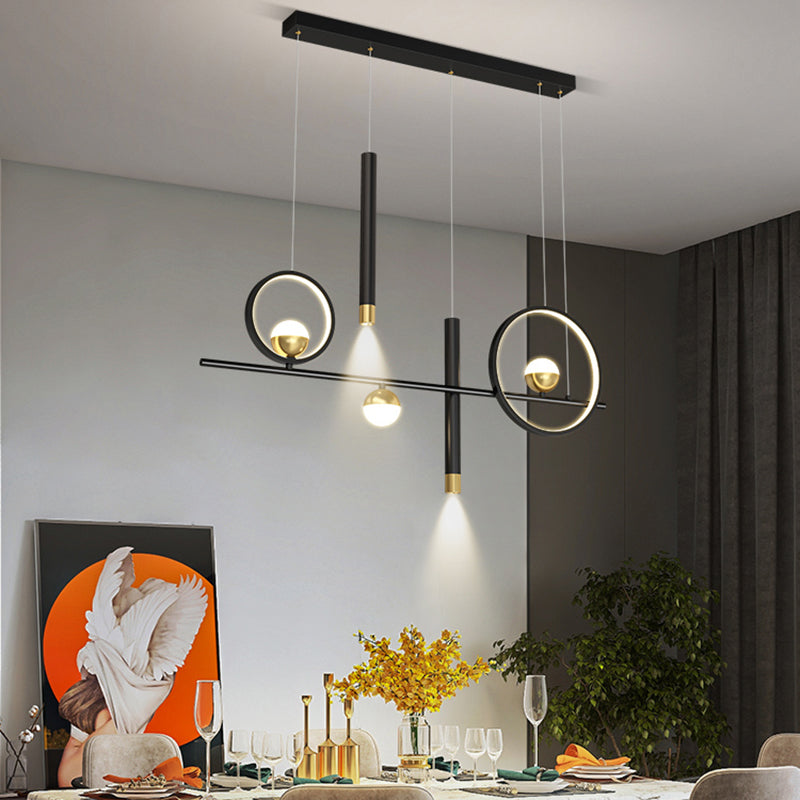 Contemporary Style Geometry Island Lighting Ideas Metal 7- Light Island Pendant Lights