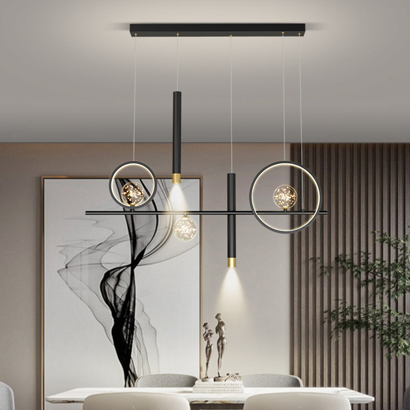 Contemporary Style Geometry Island Lighting Ideas Metal 7- Light Island Pendant Lights