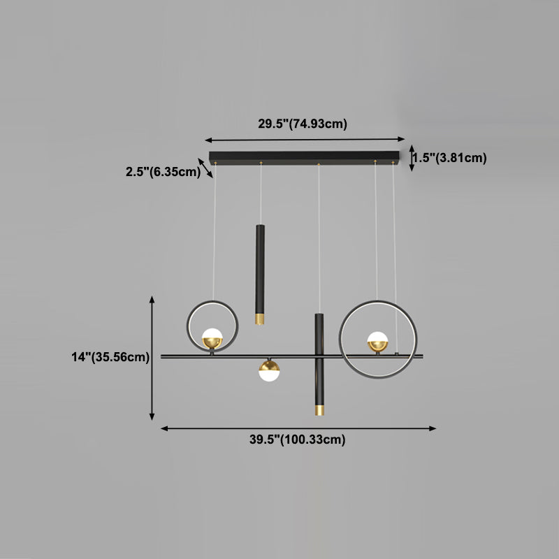 Contemporary Style Geometry Island Lighting Ideas Metal 7- Light Island Pendant Lights