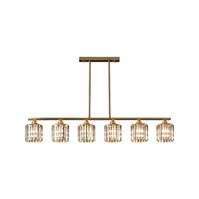 Contemporary Style Cylinder Shape Island Lights Crystal Island Lighting