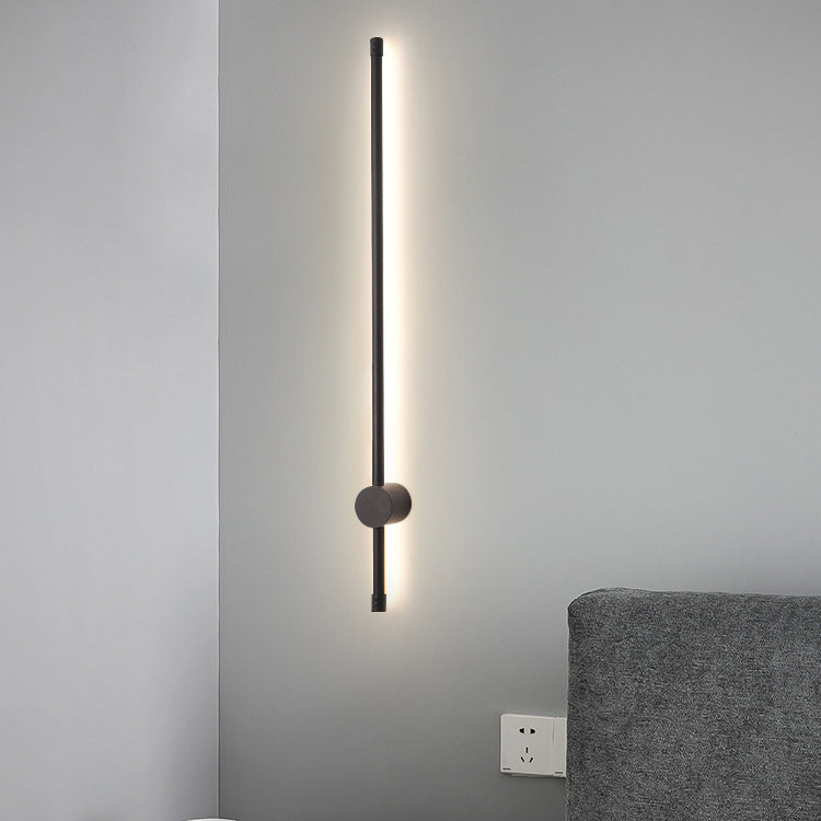 Metal Linear Shade Wall Sconce Modern Style 1- Light Wall Mounted Light in Black