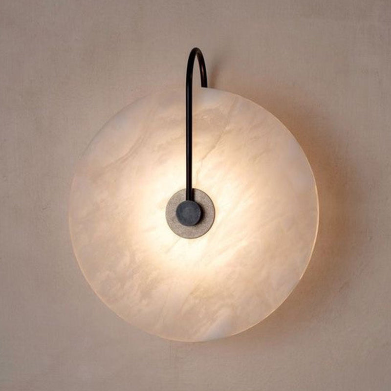 Modern Style Round Wall Mounted Lamps Stone 1 Light Wall Lighting Ideas