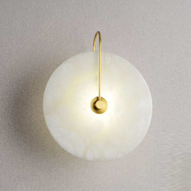 Modern Style Round Wall Mounted Lamps Stone 1 Light Wall Lighting Ideas