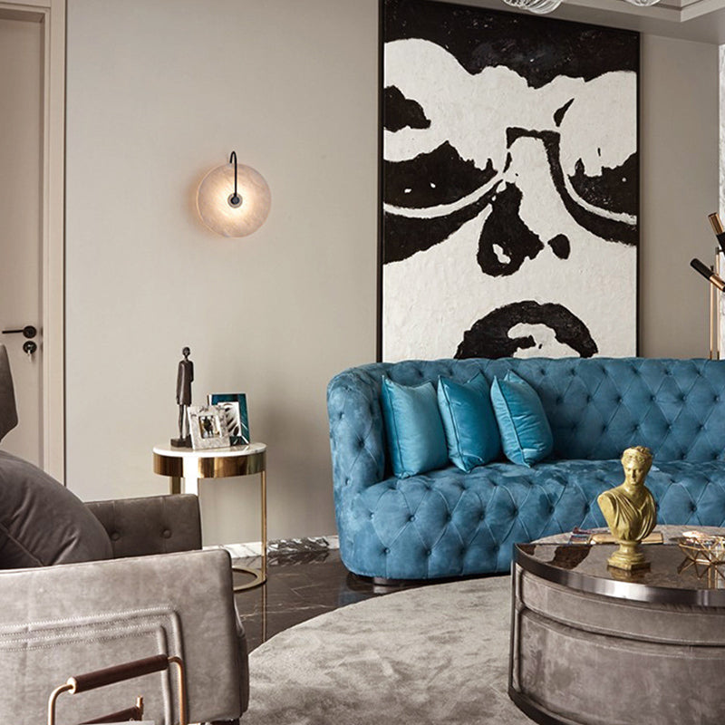 Modern Style Round Wall Mounted Lamps Stone 1 Light Wall Lighting Ideas